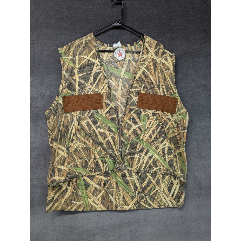 Vintage IDEAL Skyline Camo Fall Flight Vest Mens XL Waterfowl Hunting NEW USA